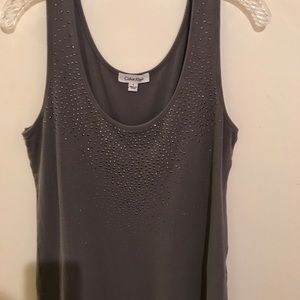 Women's Grey Tank Top made by Calvin Klein